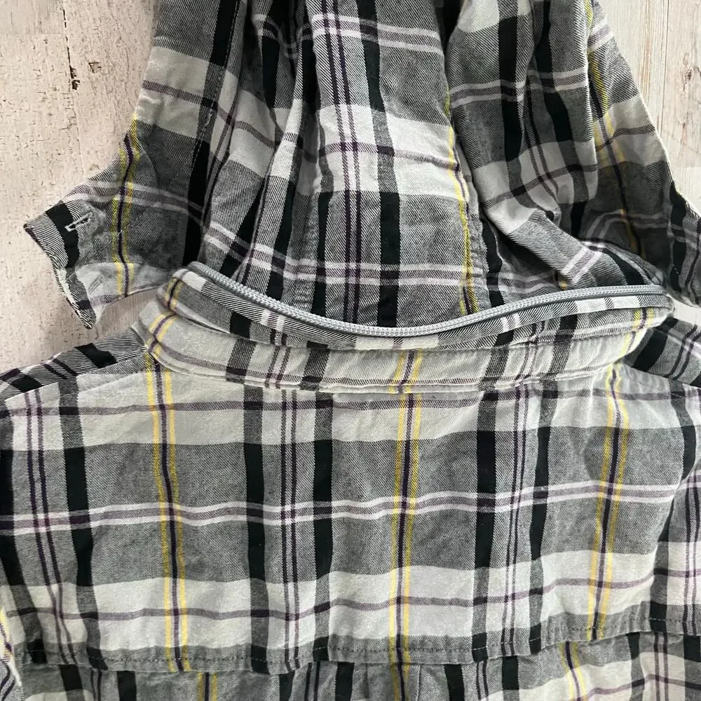 Nike 6.0 Hooded Skateboard Flannel Button Down Over Shirt Long Sleeve Size Small